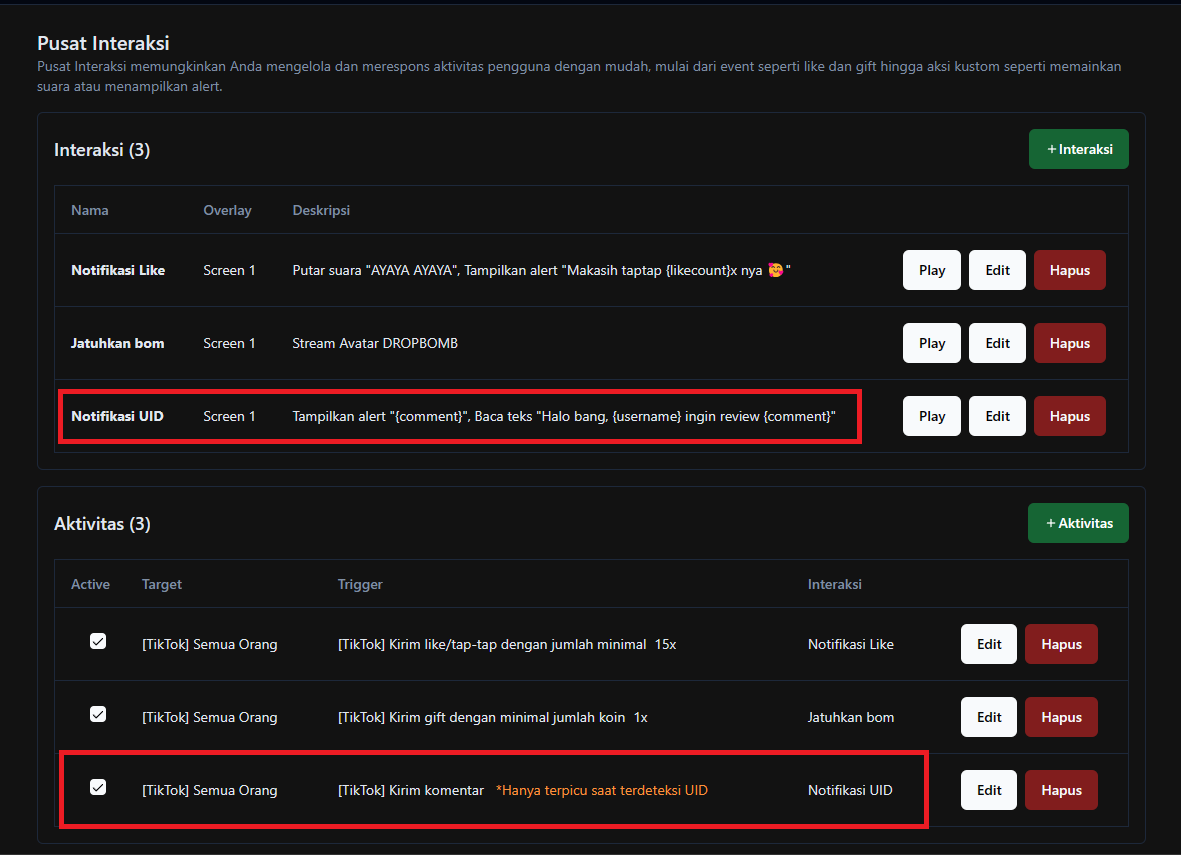 Data Baru di Pusat Interaksi